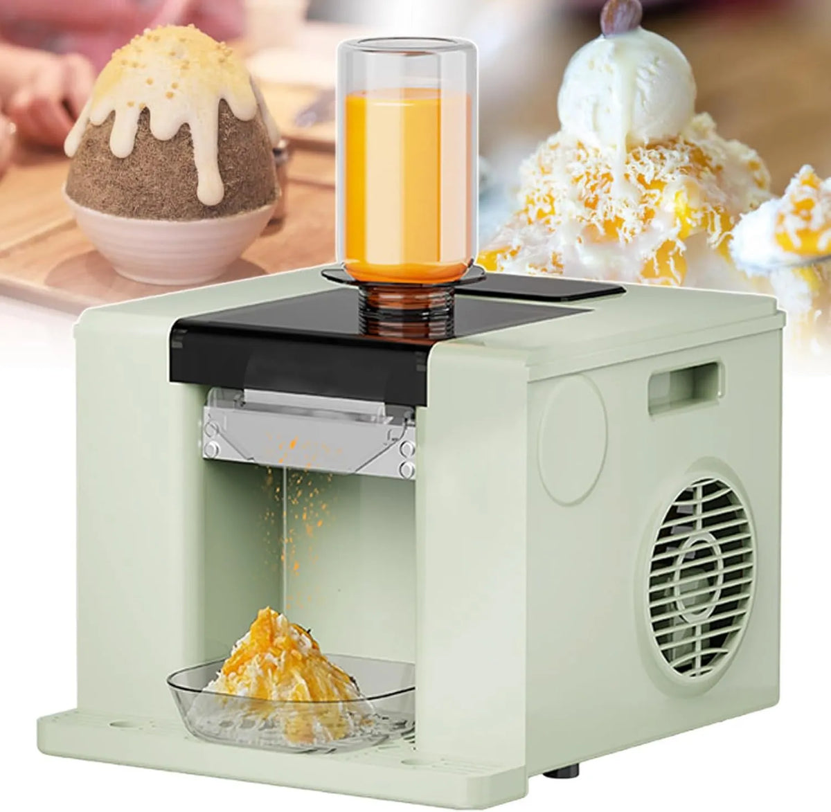 pealiritansemen, kostkarka do lodu, kostkarka do lodu i sorbetu, ekspres do kawy elektrycznej, 280 W, 60 kg, 750 ml, dekoracja salonu, profesjonalny, zielony