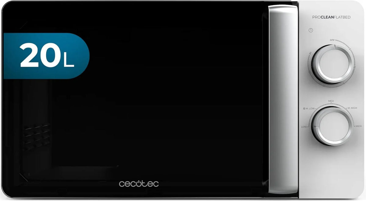 Cecotec, 3DWave kuchenka mikrofalowa, 20 l, 700 W, minutnik, Ceramiczne wnętrze, minutnik 30 min, 6 poziomów, 3DWave Technology