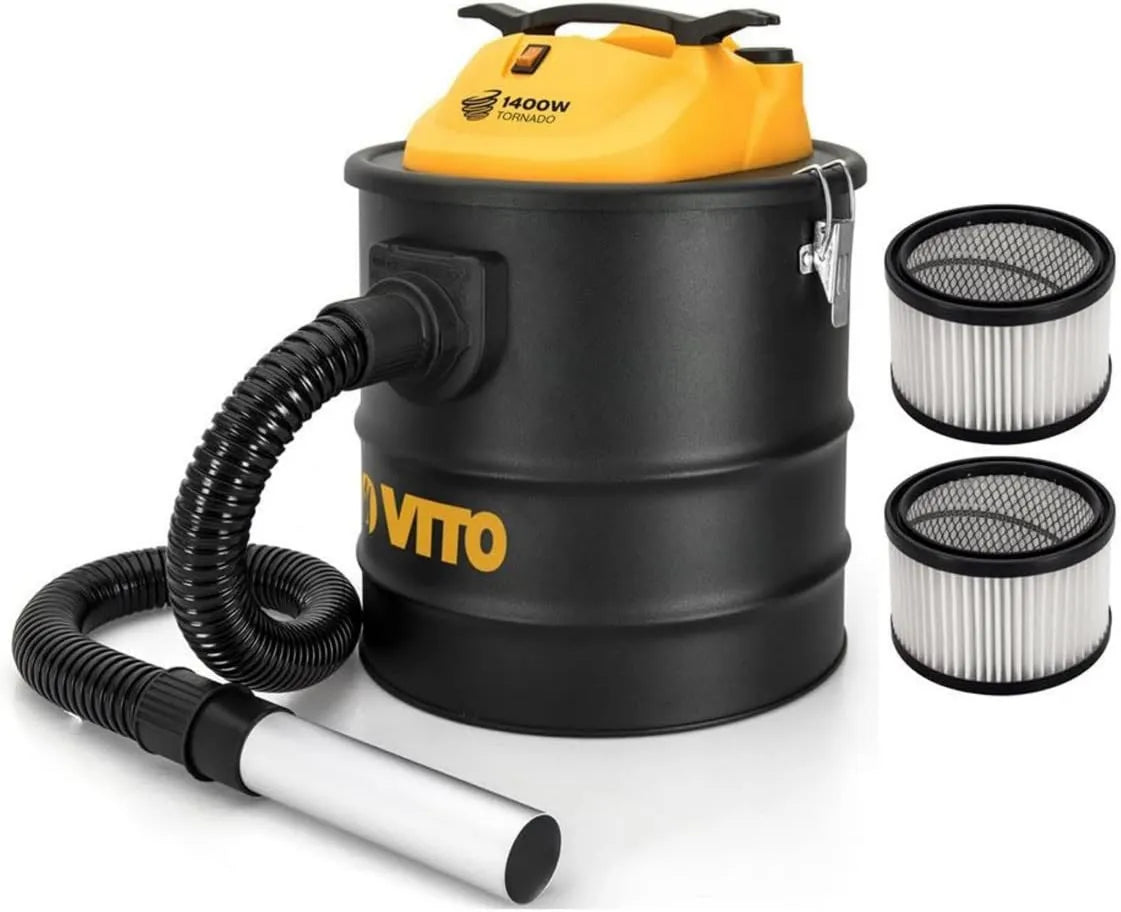 VITO, odkurzacz do popiołów 1400 W 18 l + 2 filtry HEPA Funkcja Zupa Tornado, 18 l, 1400 W, ssanie aparatury elektrycznej