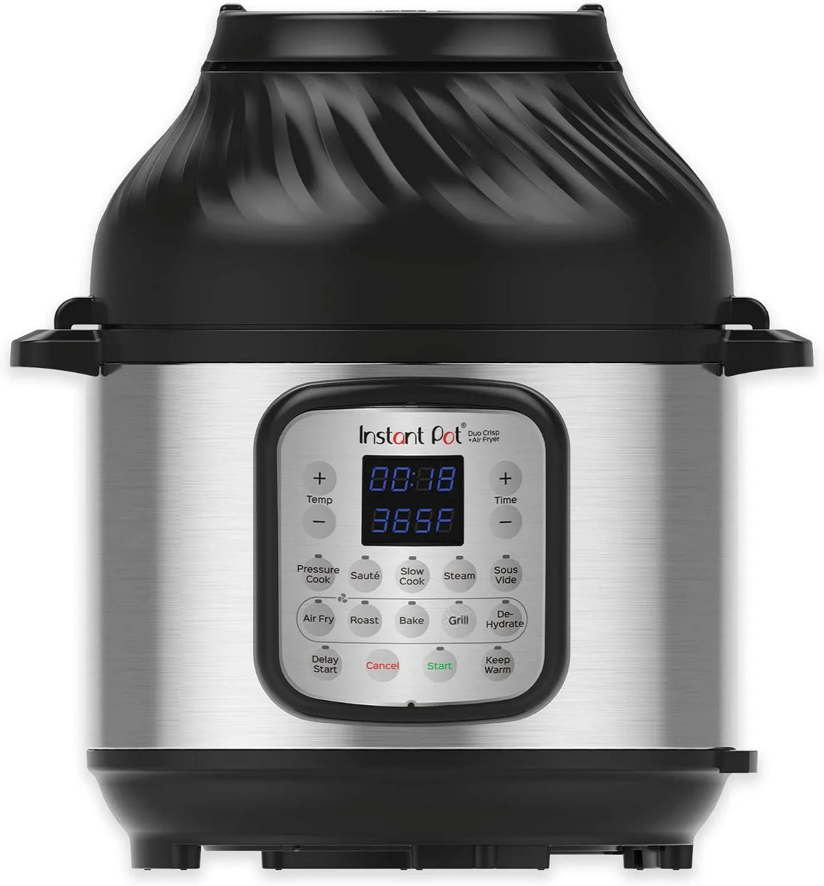 140-0042-01-EU frytkownica, 5,7 l, 11 programów, Stal Nierdzewna, Instant Pot Duo Crisp 8 Wielofunkcyjne Urządzenie Do Gotowania, Srebrny/Czarny