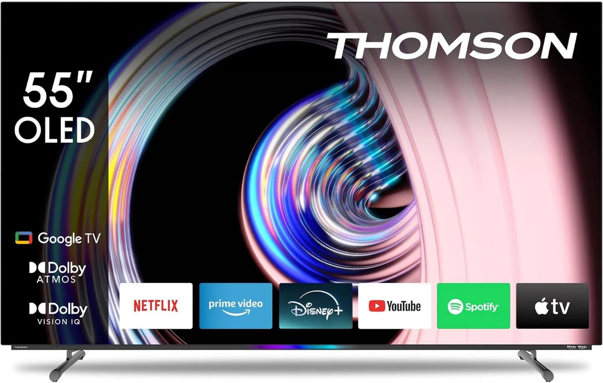 55OG8S24 THOMSON 55 depilator IPL, 139 cm, HDR10, sterowanie WiFi, łączność Bluetooth, Calowy, OLED 4K UHD Smart Google TV, Dolby Vision IQ