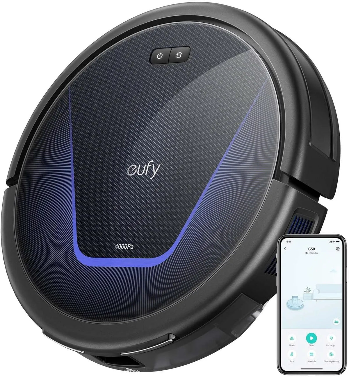 G50 odkurzacz, 4000 Pa, 600 ml, praca automatyczna, eufy Automatyczny odkurzacz z silnym ssaniem 4000 Pa, dynamiczna nawigacja, grzebień Pro-Detangle
