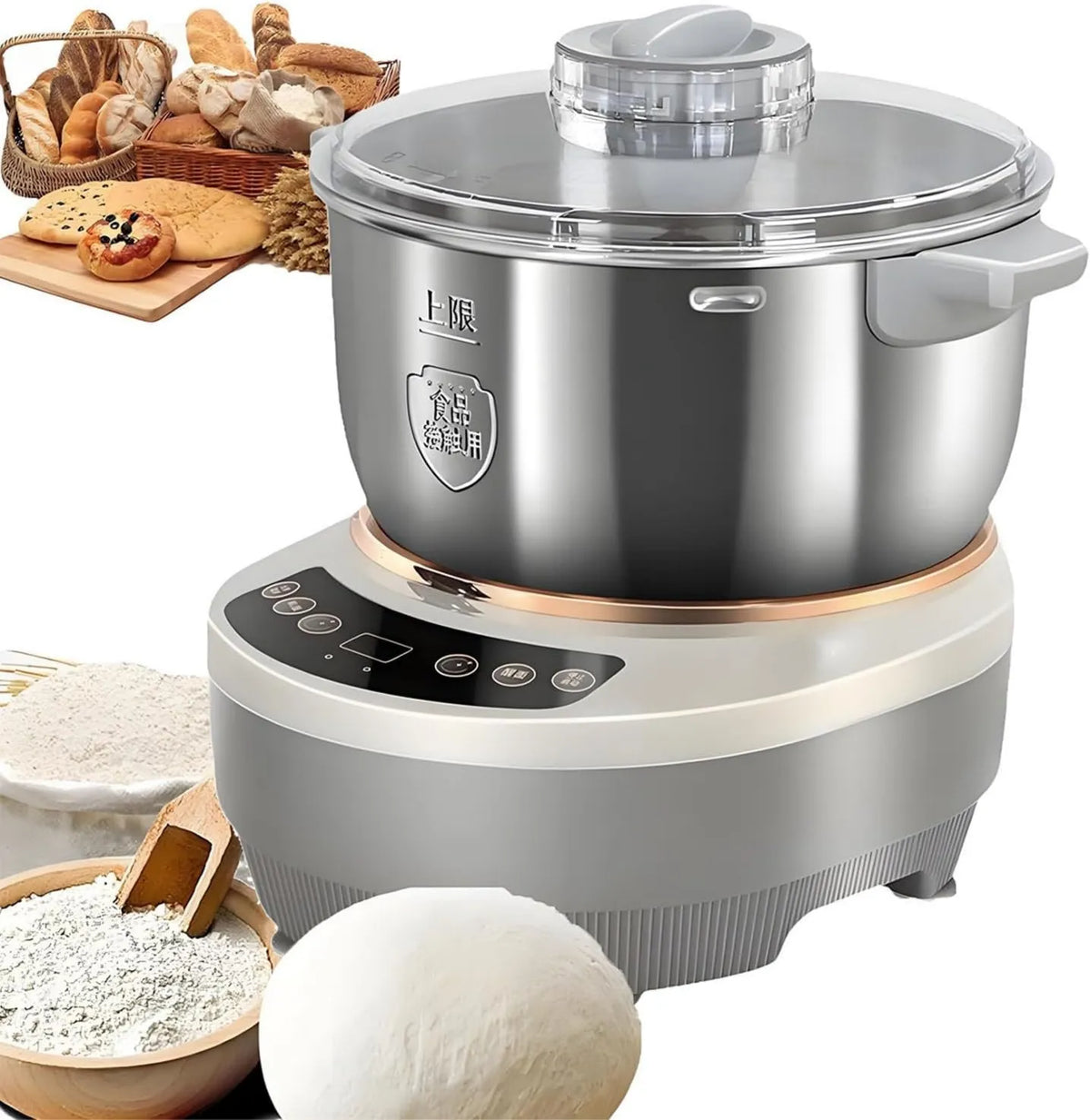 COAKUE maszynka do makaronu, 5 l / 7 l elektryczny z funkcją fermentacji, Zegar mikroregulatora i dotykowy kontroli chleba, pizzy, naleśników 5 l/7 l
