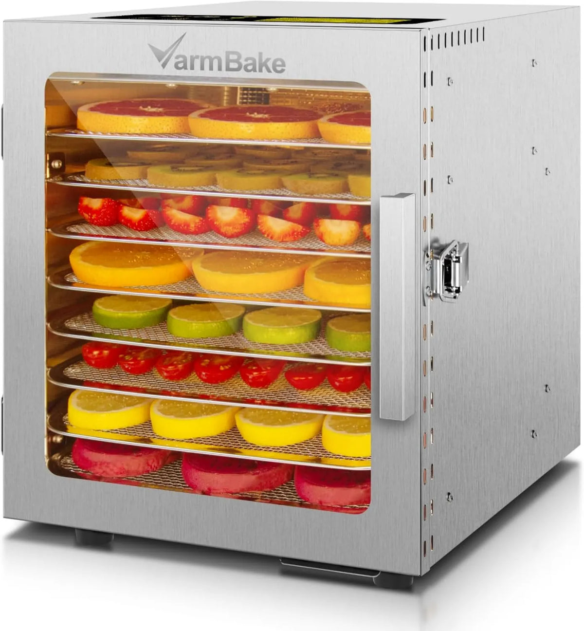 VarmBake suszarka do żywności, do żywności, mały, 8- poziom odwodnienia stali nierdzewnej, 30- 90°C, powierzchni 0, 5 m² suszenia, odwodnienie owoców, mięso, 500 W