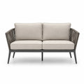 Dwuosobowa sofa ogrodowa aluminiowa z tkaniny poliestrowej, szara