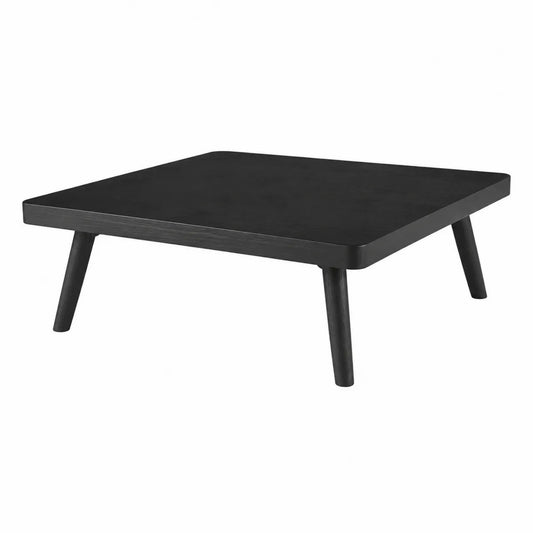 Stolik kawowy drewno bukowe czarny 80x80x35 cm