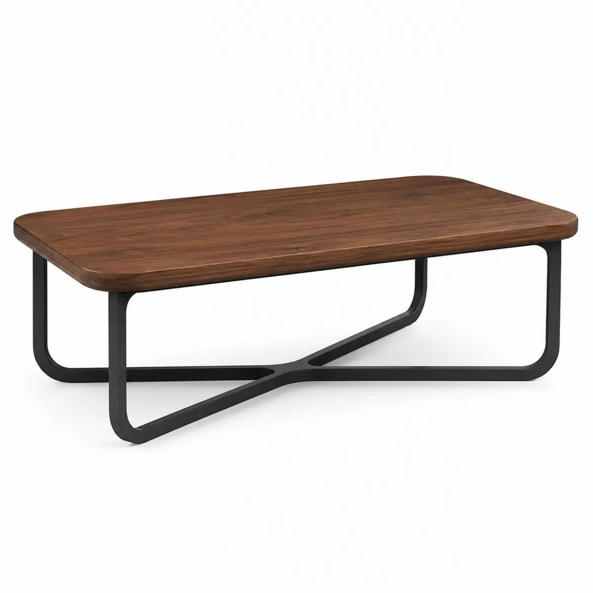 Stolik kawowy 110x60x40 cm orzech stal czarna