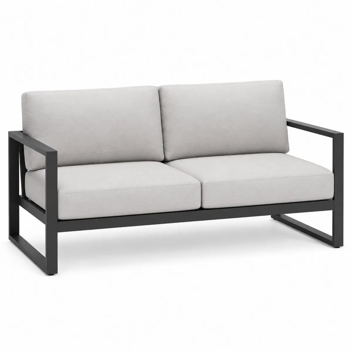 Sofa ogrodowa 2-osobowa aluminiowa tkanina 140x75x65 cm