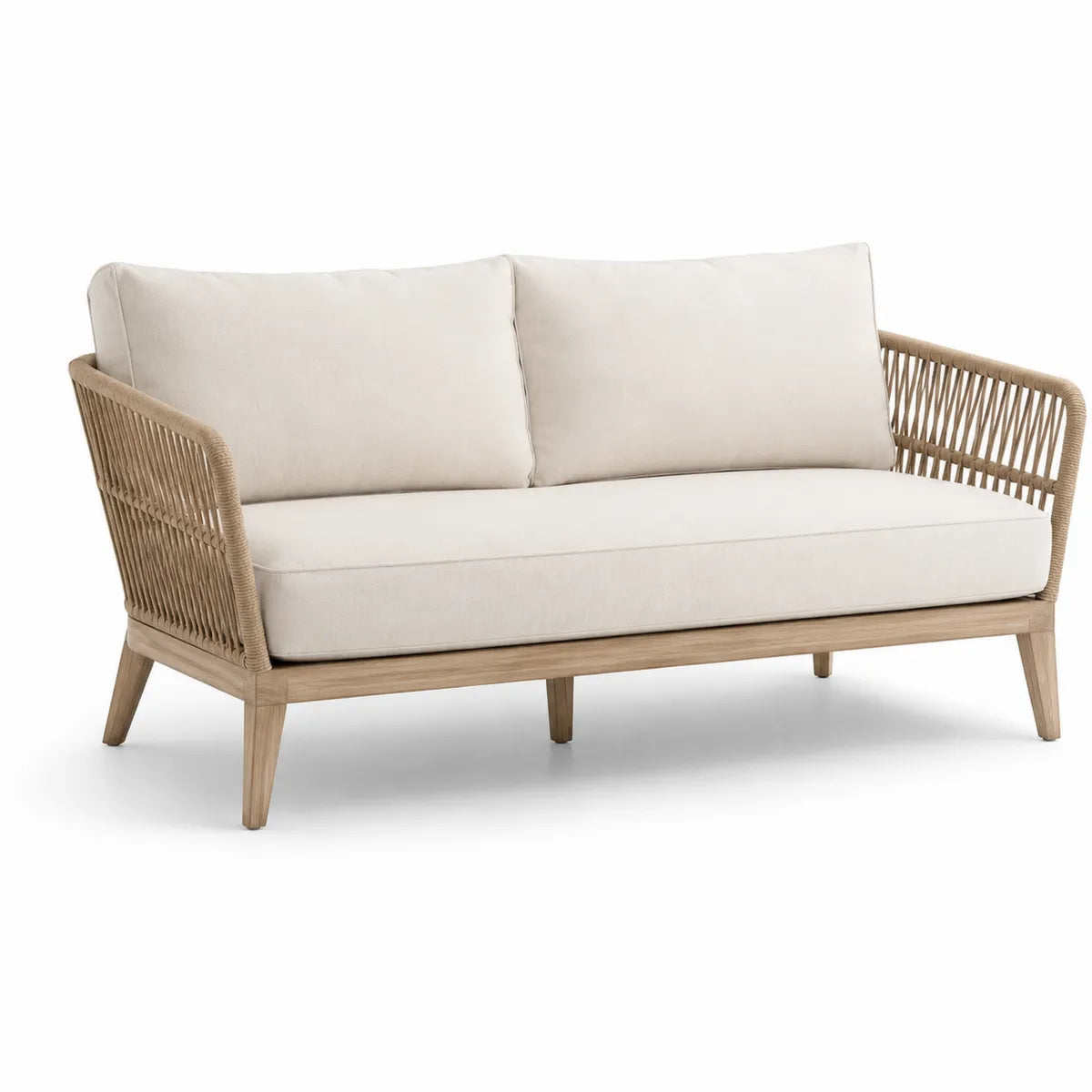 Sofa ogrodowa z drewna akacjowego i poliestru, 150 cm