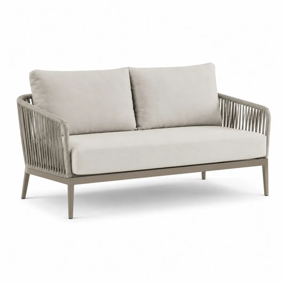 Sofa ogrodowa aluminiowa z poduszkami szara 140cm