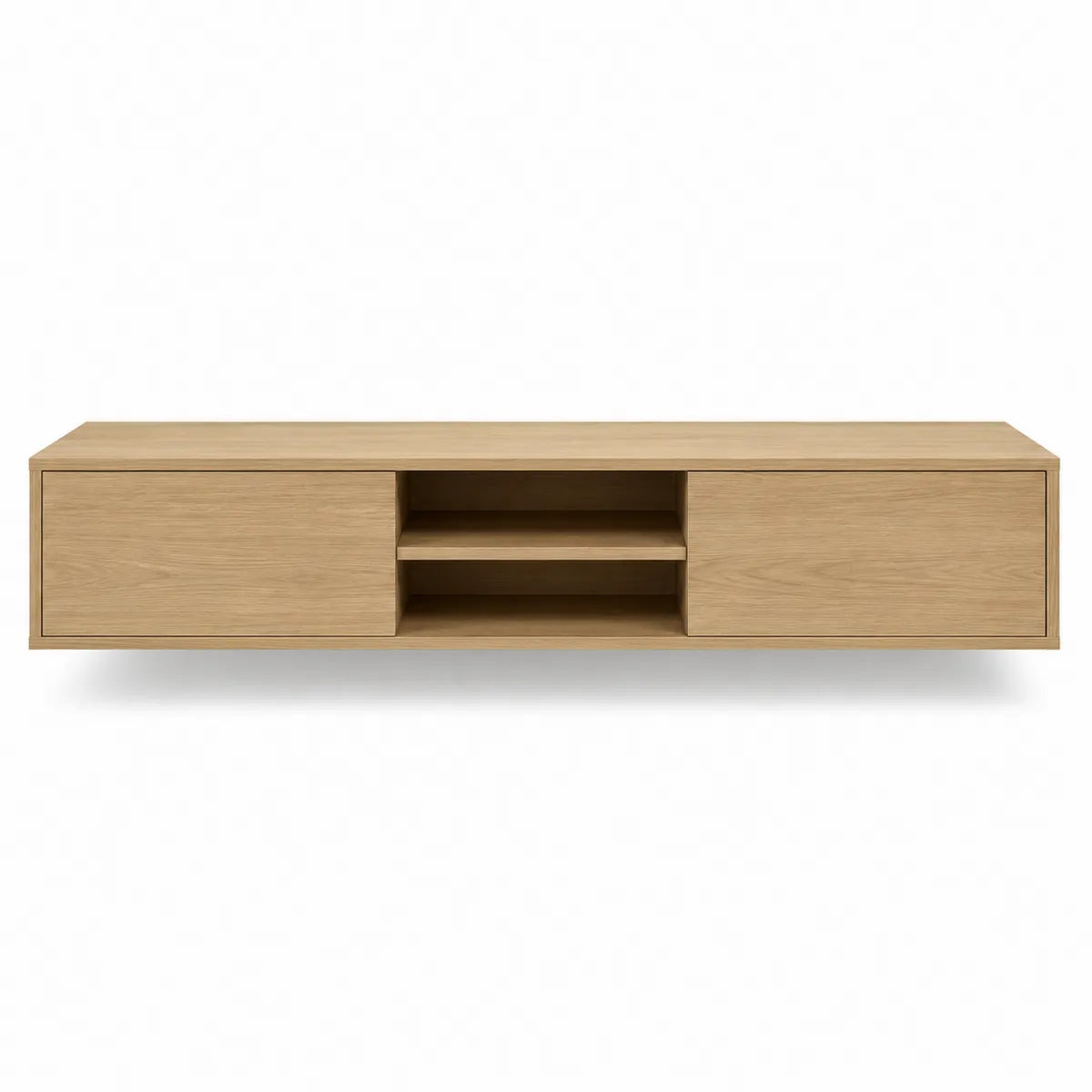 Wisząca szafka RTV drewniana, dębowa, 140 cm