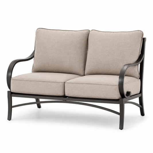 Metalowa sofa dwuosobowa z poliestrowymi poduszkami 120x80x90 cm