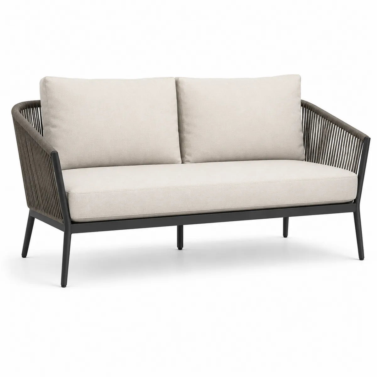 Sofa ogrodowa z aluminium i poliestru beżowa 180cm