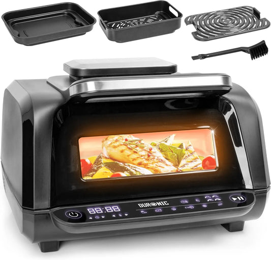 Duronic frytkownica beztłuszczowa, 1900 W, 50 do 230°C, FG19, grill, pizza