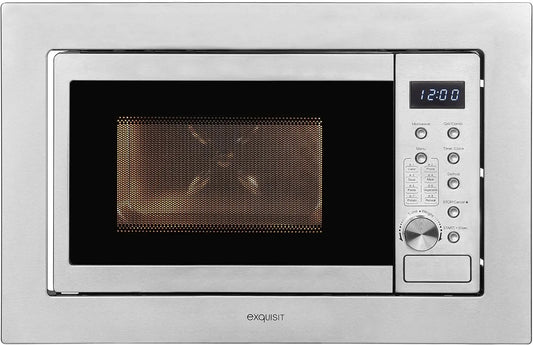 Exquisit kuchenka mikrofalowa, 8 programów, stal nierdzewna, timer, praca automatyczna, funkcja grilla, Kuchenka mikrofalowa Grill 800W