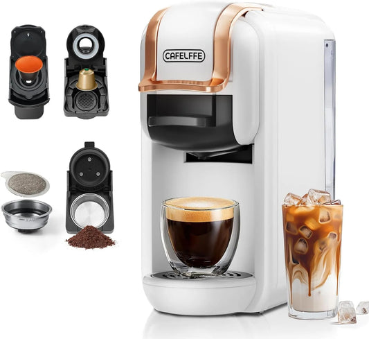 MK603 ekspres do kawy, 0,6 l, CAFELFFE Ekspres do kawy 4 w 1, do oryginalnej kawy Nec* DG*, ESE i kawy w proszku, energooszczędny model Erp2