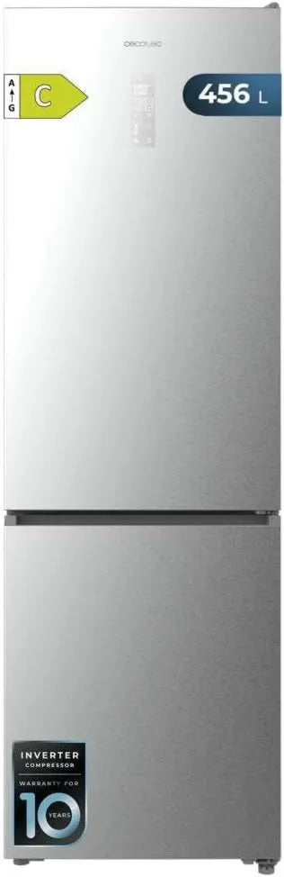 Cecotec lodówka, 201 cm, 59,5 cm, No Frost, technologia No Frost, MAX INSIDE z VIP Tech, sprężarka inwerterowa Plus, niskie zużycie energii