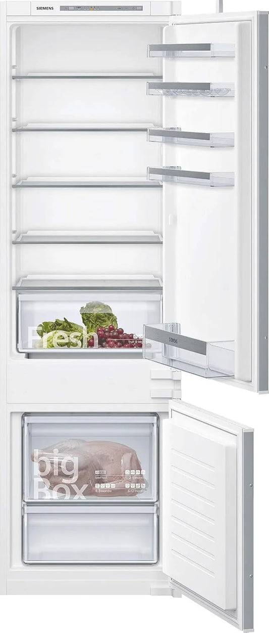 SIEMENS lodówka, iQ300 KI87VSF0, 272 l, do zabudowy, oświetlenie LED, 259 kWh, lowFrost, Big Box KI87VVSF0