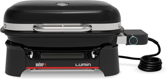 Grill elektryczny, 32 cm, 43 X 32 cm, funkcja grilla, Weber Lumin Compact Przenośny Kompaktowy Grill Elektryczny, z Termometrem w Pokrywie