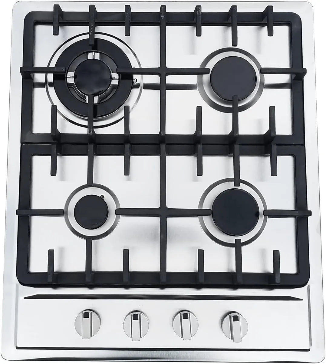 Płyta gazowa, 3,0 kW, 1,75 kW, 1,0 kW, 51 cm, WooDerson Kuchenka gazowa, płyta gazowa do zabudowy, ze stali nierdzewnej, do gospodarstw domowych