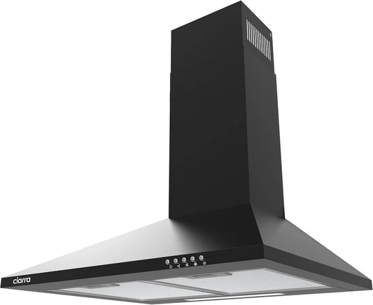 CIARRA okap kuchenny, CARRA CAB6201A Osłona ssąca, 60 cm, 370 m3 / h, klasa energetyczna A, ewakuacja i recykling, oświetlenie LED, montaż ścienny m3/h