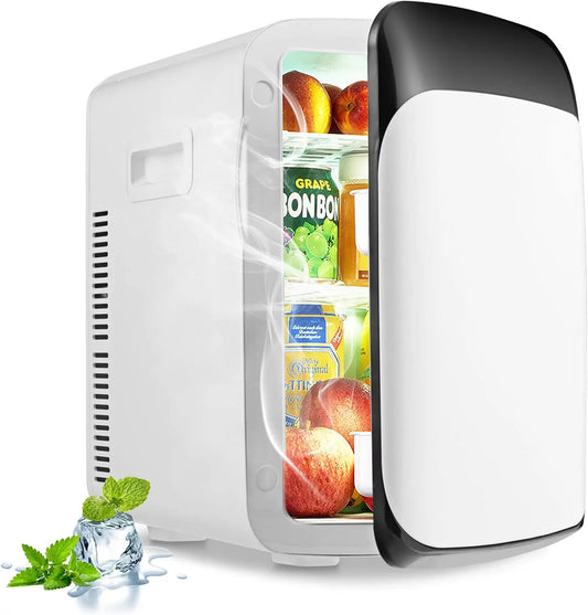 RELAX4LIFE minilodówka, Lodówka, 15 l, przenośne, białe, Mini Lodówka 1 Drzwi z Ogrzewaniem chłodzącym dla wszystkich pór roku
