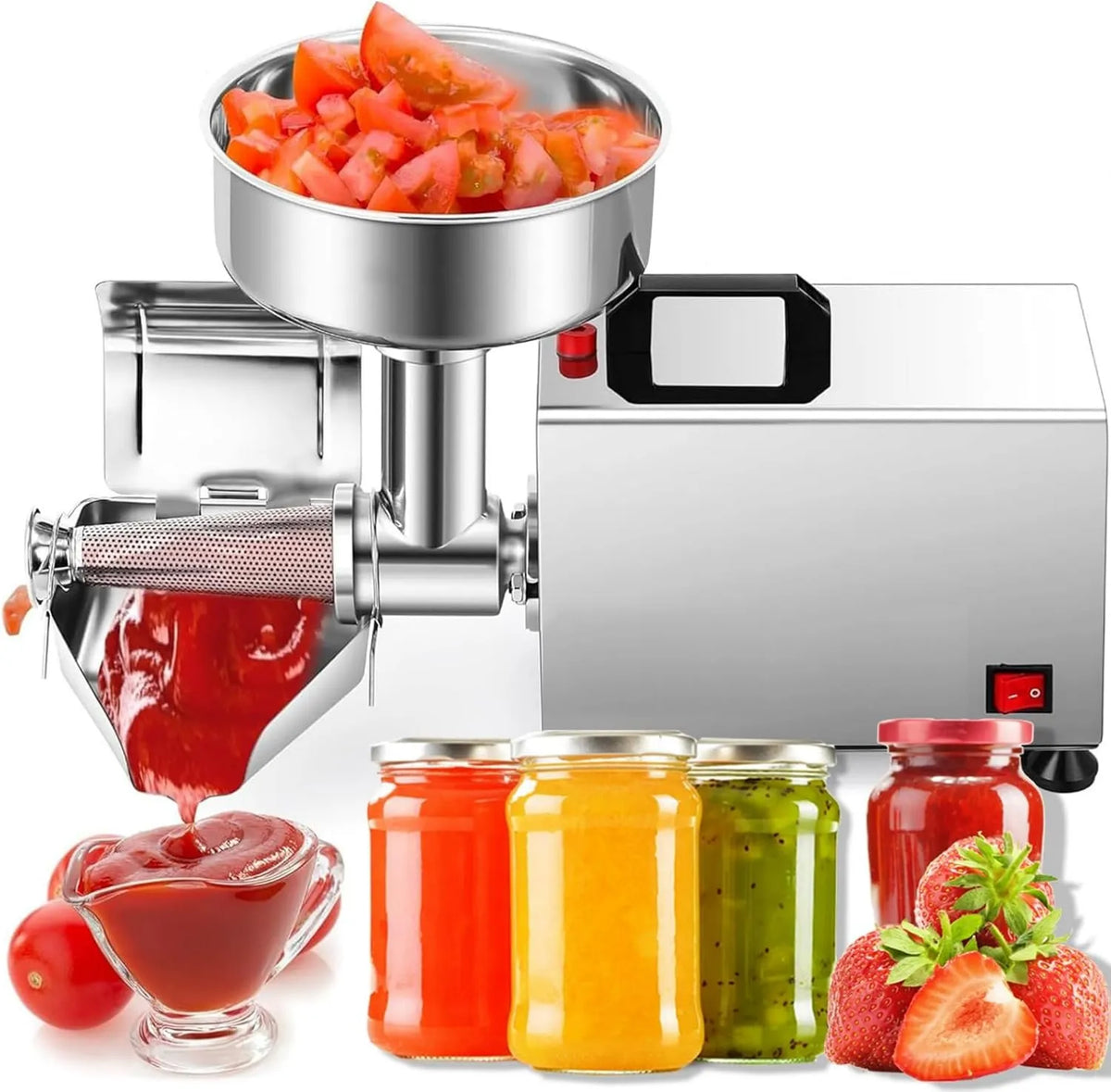 WBDBINGL, 90- 160 kg / h Maszyna do przesiewania, 450 W, 160 kg, do konserwowania i konserwowania, Tomates Press 90-160 kg/h