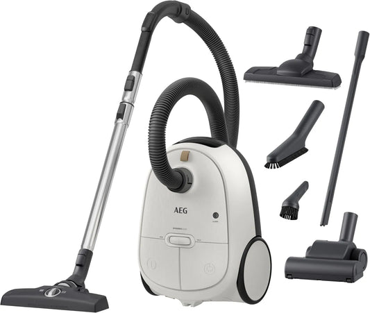 AEG, AB61H6SW Odkurzacz, 73 dB, higiena, tłumik, biały, promień 12 metrów, dysza cicha
