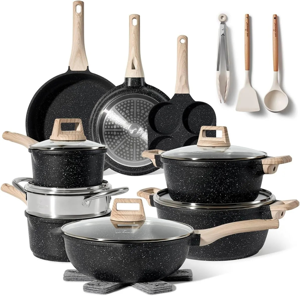 JUST PERFECTO HOUSEHOLD APPLIANCES, JL- 722 Bateria, Bateria z patelni i patelni, Indukcja kuchenna z osłonkami JL- 72 JL-722 JL-72