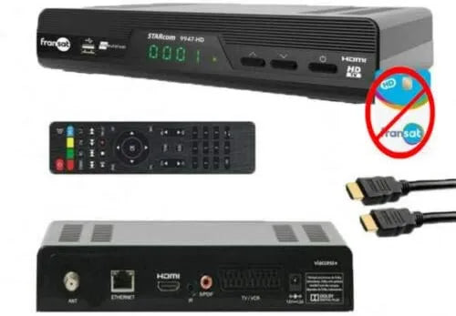 FRANSAT, Inteligentna telewizja PC6, TV, HDMI, RECEPTEUR OPTEX HD 9947 TV Telewizja satelitarna HD bez karty ViaCCESS PC6 + Kabel HDMI