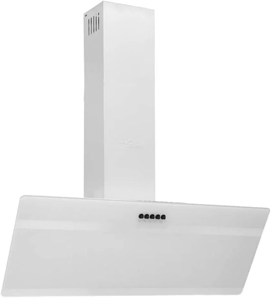 vidaXL okap kuchenny, Okap próżniowy, 90 cm, montaż ścienny, biały, kaptur ścienny 90 cm Stal i szkło hartowane biały