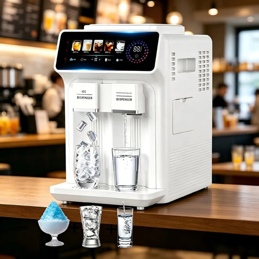 WANGYYDS kostkarka do lodu, 3- in-1 Dystrybutor, D- Dispenser Wytwórca wody Biała kula Lód, Biały 3 w 1