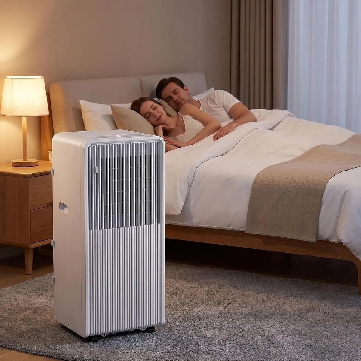 HUGGWRT klimatyzator przenośny, Klimatyzator 24H, 48 dB, przenośne, zegar, cichy, 10000 Btu, 24H minutnik do recepcji pokoju, Zdalne sterowanie, Urządzenie klimatyzacyjne z