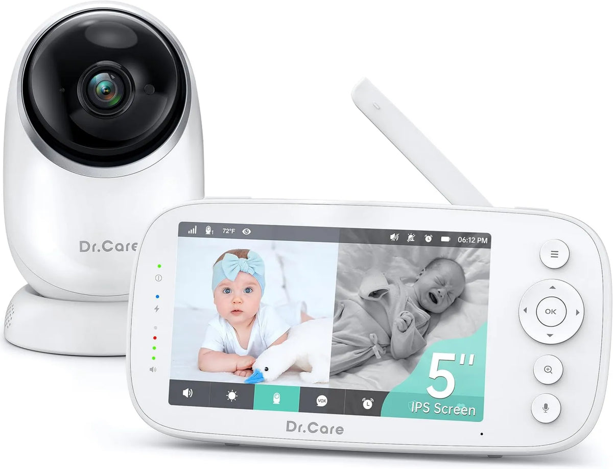 Dr.Care, PTZ 360 5000 mAh Babyphone, Monitor wideo dla dzieci, WiFi