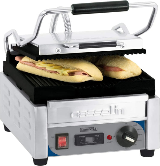 Casselin cgprrppt Grill PANINI małe rowki, 2000 W, 230 V, 19 kg, timer, funkcja grilla, rowki z timerem