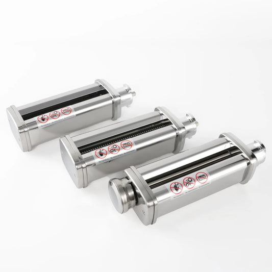 EASCANDY, Kenwood 3- in-1 Akcesoria do urządzeń, zestawu rolkowego i stali nierdzewnej Cutters, 8 grubości 3 w 1