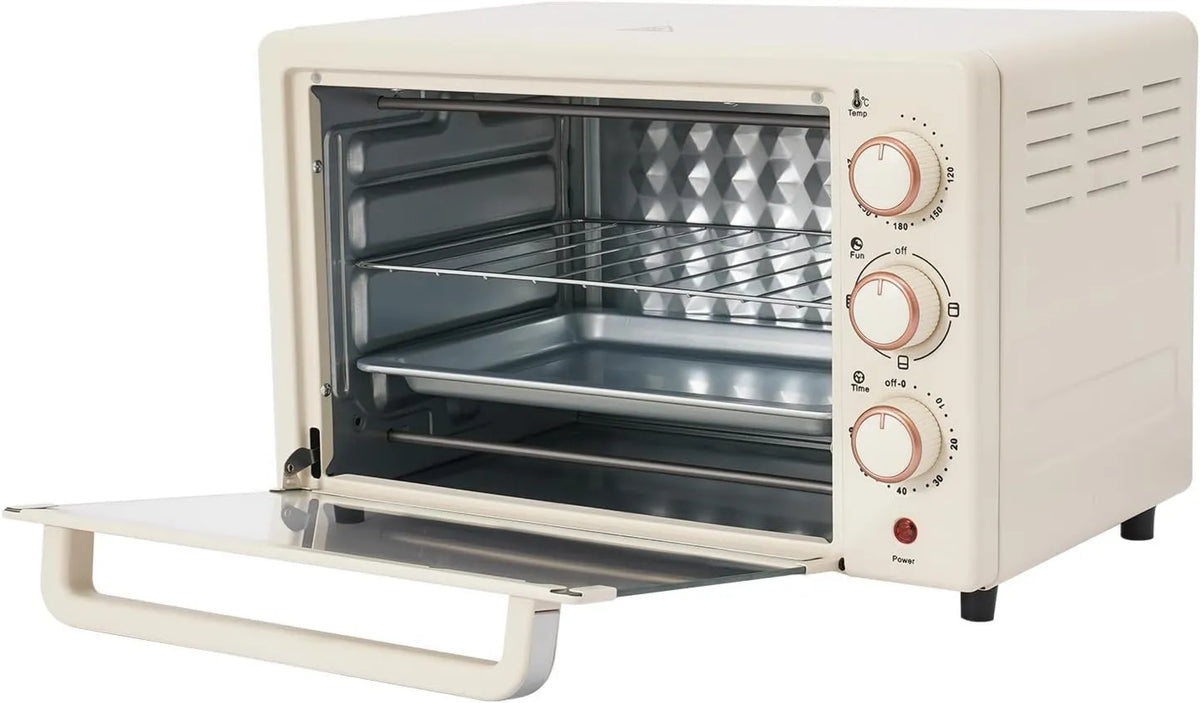 Piekarnik elektryczny, 1000 W, timer, mini piekarnik z regulacją temperatury 120-250°C + timer 60-minutowy, mały piec do chleba